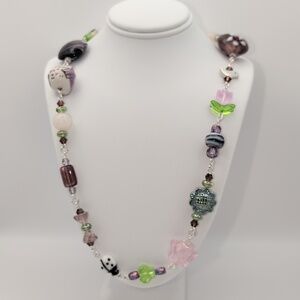 Handmade Lampwork Bead Necklace 24"